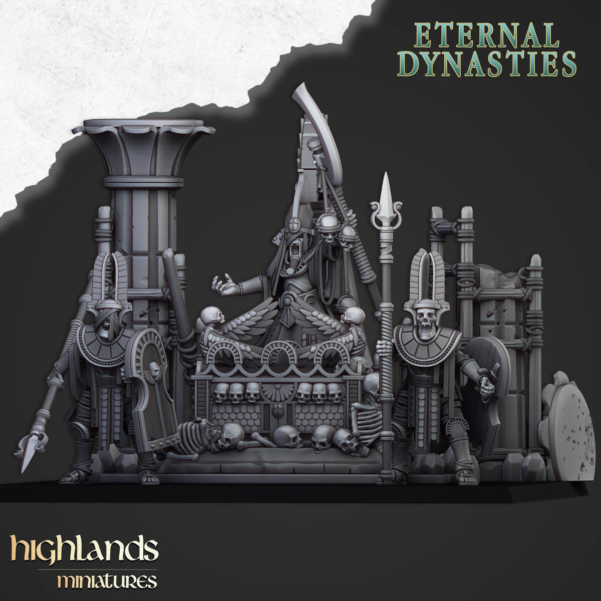 Eternal Dynasties Sunken Pharaohs Funeral Ship & Casket | Eternal Dynasties Army Collection | Highland Miniatures
