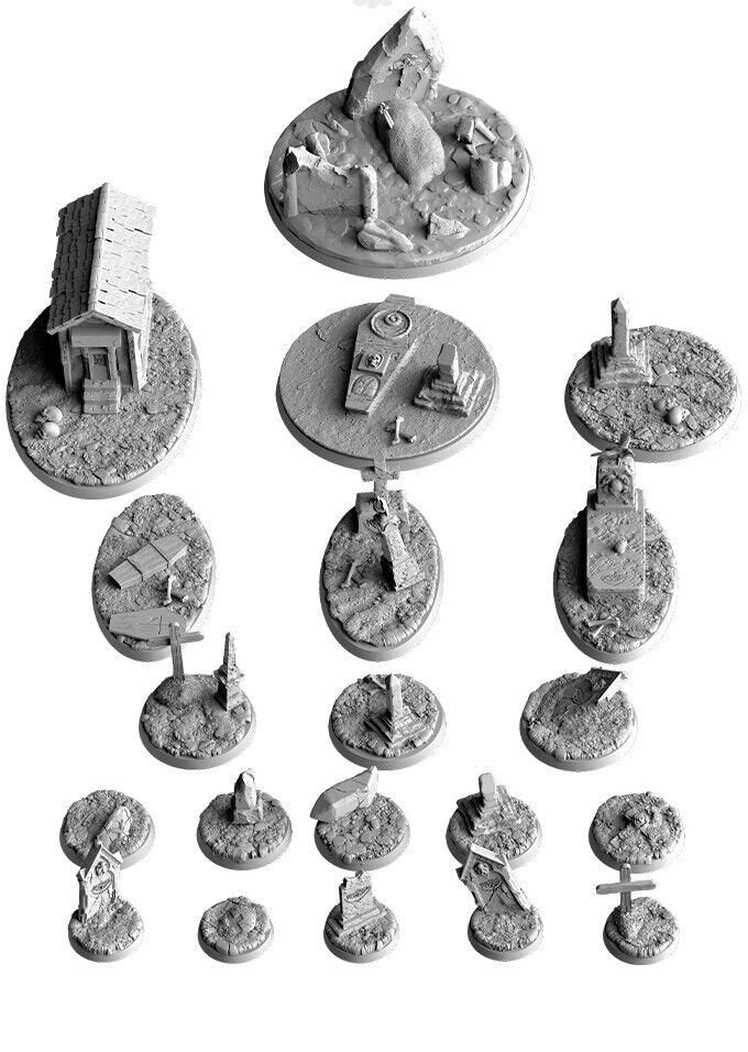 Cemetery & Undead Base Toppers for Fantasy Wargaming
