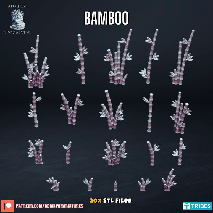 Bamboo Scatter & Basing Bits | Asian Jungle Wargaming Terrain | Admiral Apocalypse