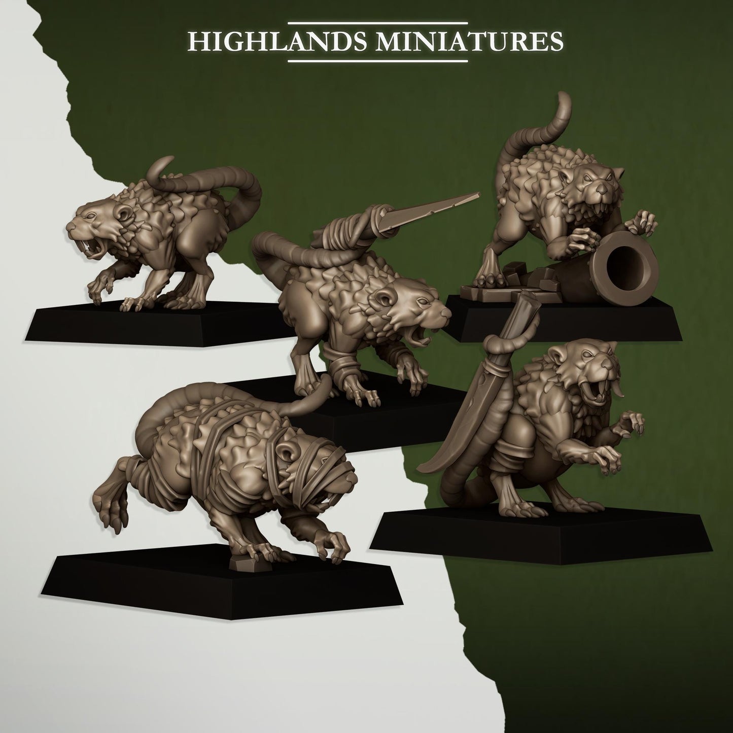 Sewer Rats Giant Rats & Rat Masters | Sewer Rats Army Collection | Highland Miniatures