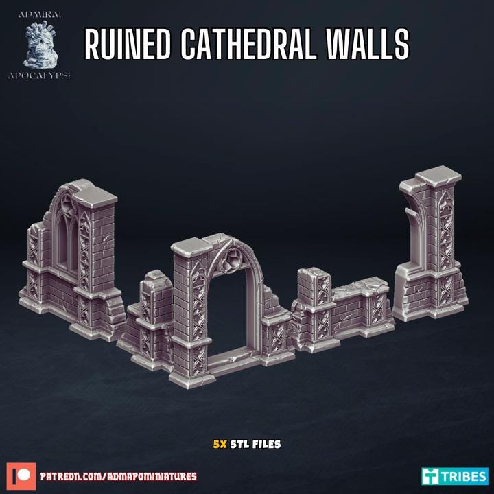 Gothic Cathedral Basing Bits & Scatter Terrain | Dark Fantasy Wargaming Scenery | Admiral Apocalypse