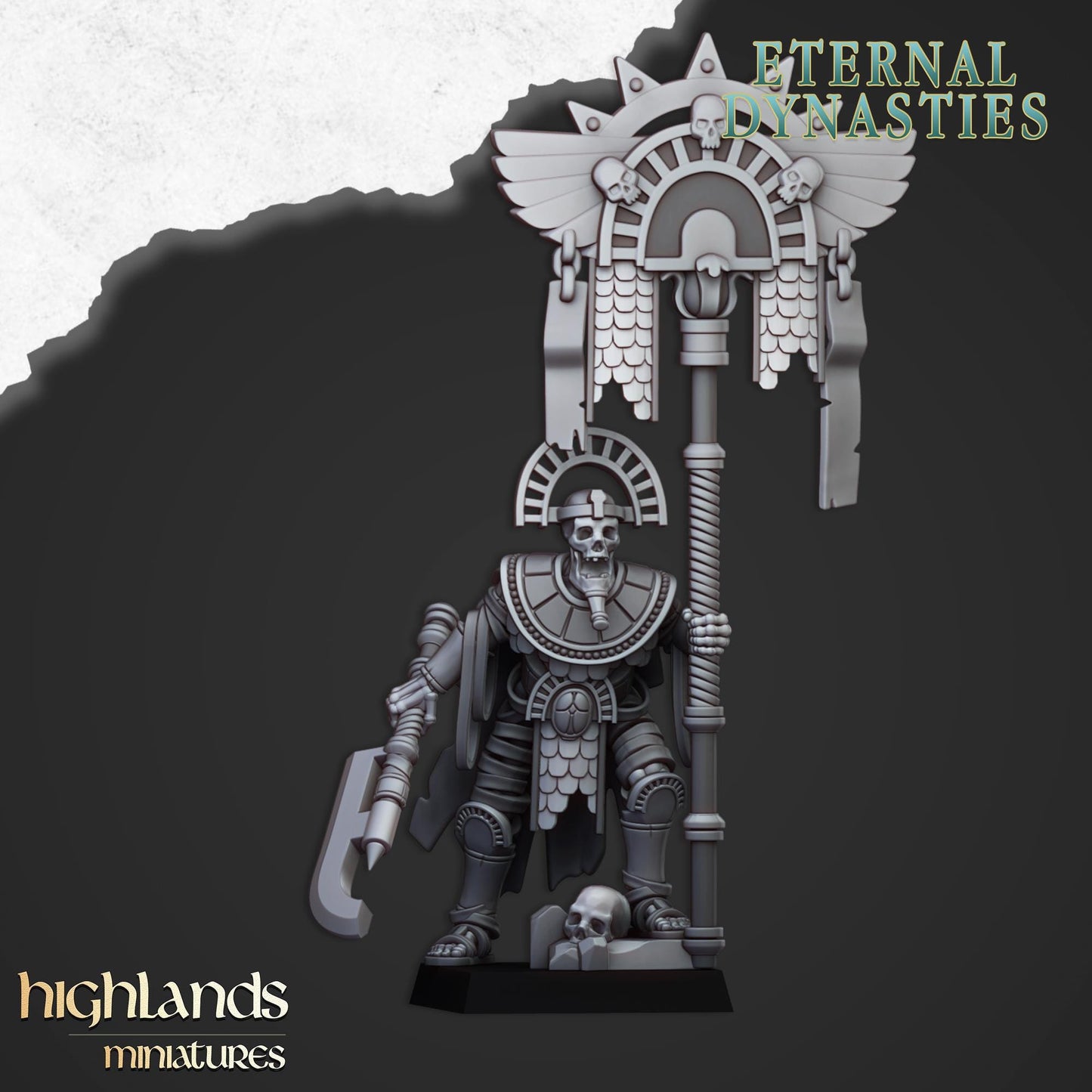 Eternal Dynasties Ancient Skeleton Pharaohs Banner Bearer