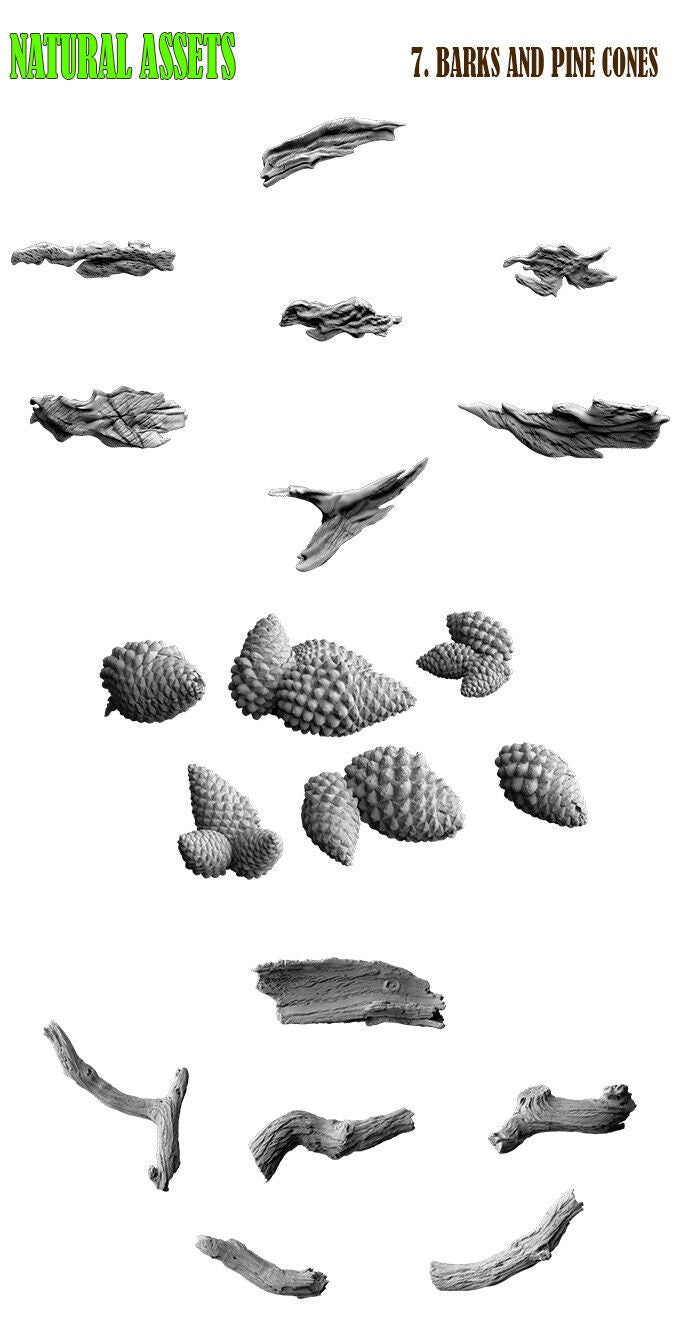 Resin Wood & Forest Scatter Terrain - Stumps, Roots, Firewood, Branches & More