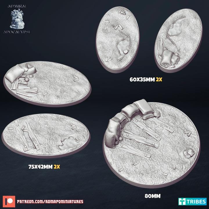 Trench Warfare Scenic Bases | Historical Wargaming Bases | Admiral Apocalypse