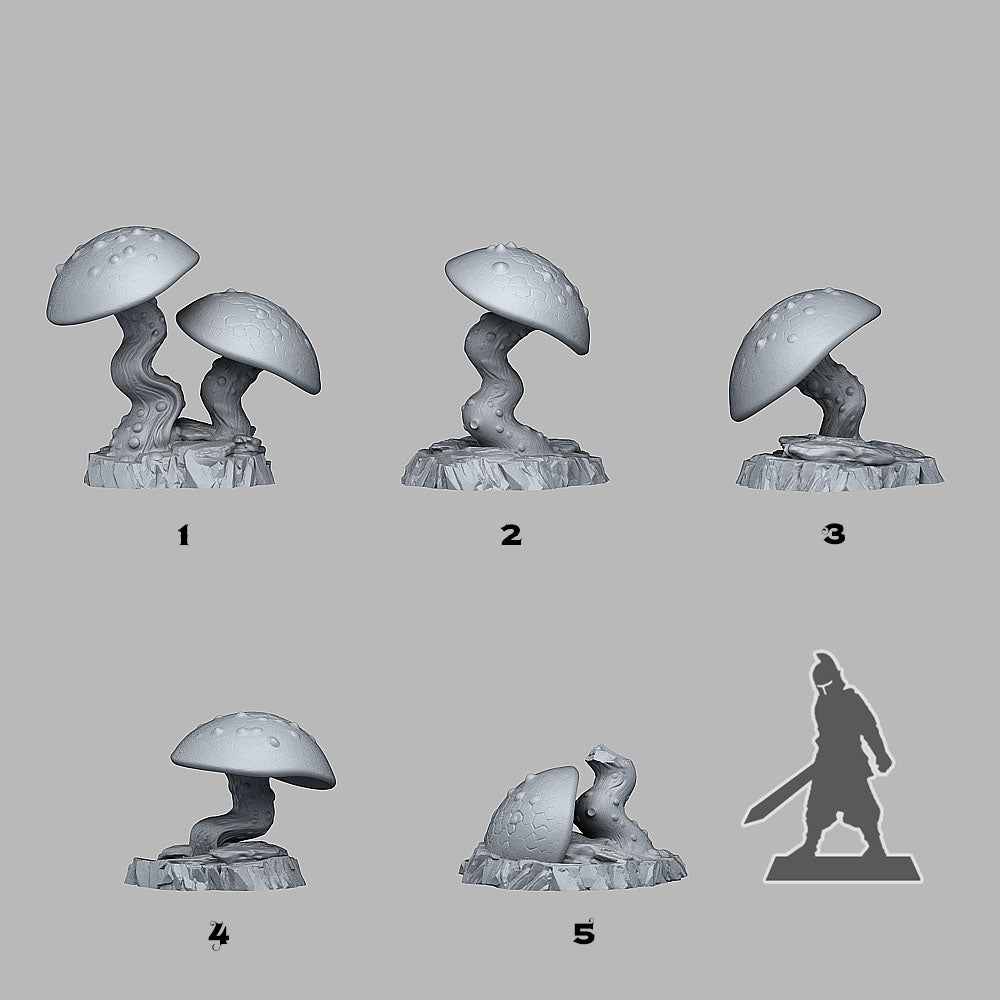 Cursed Mushroom Scatter Terrain | Fantastic Plants & Rocks | MTG Terrain & Scenery
