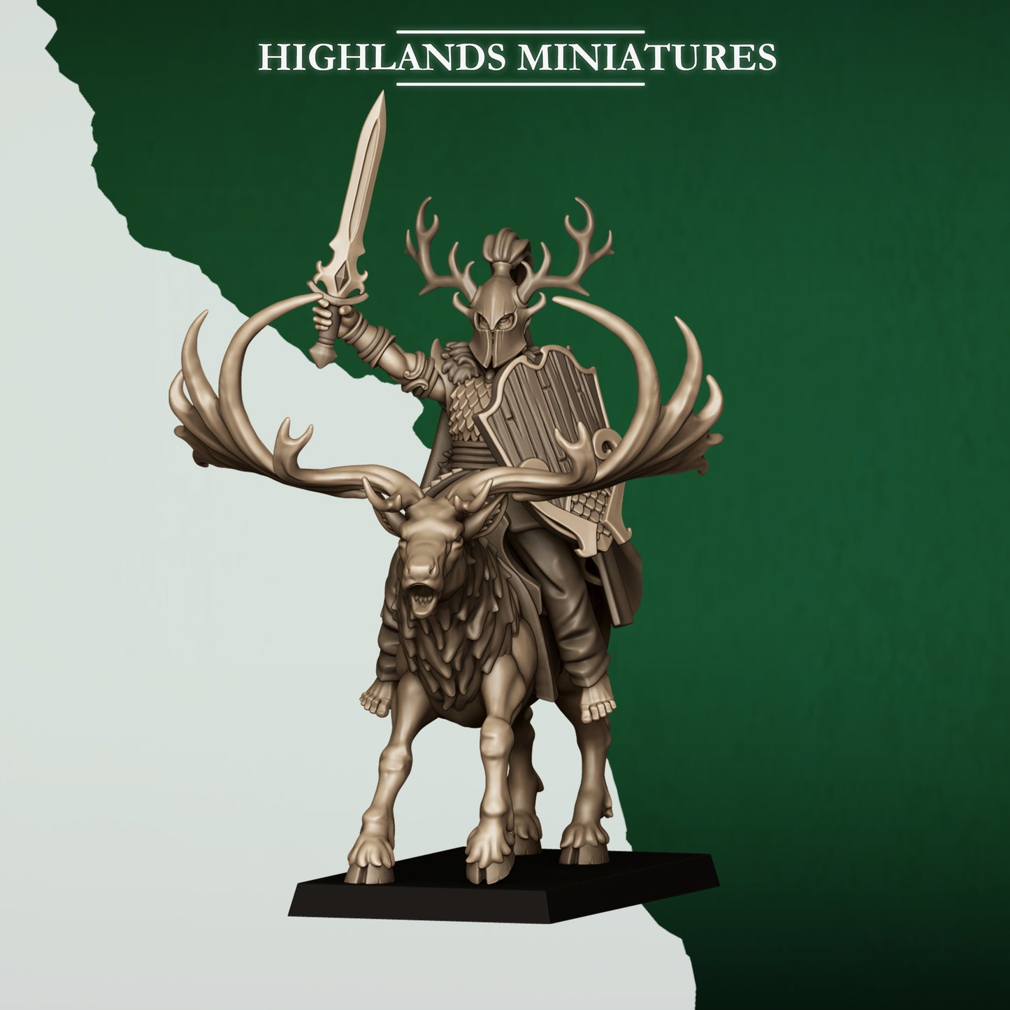 Feral Elves Lord on Stag | Feral Elves Army Collection | Highland Miniatures