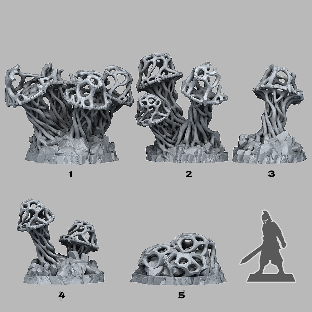Sorcery Mushrooms Scatter Terrain | Fantastic Plants & Rocks | MTG Terrain & Scenery