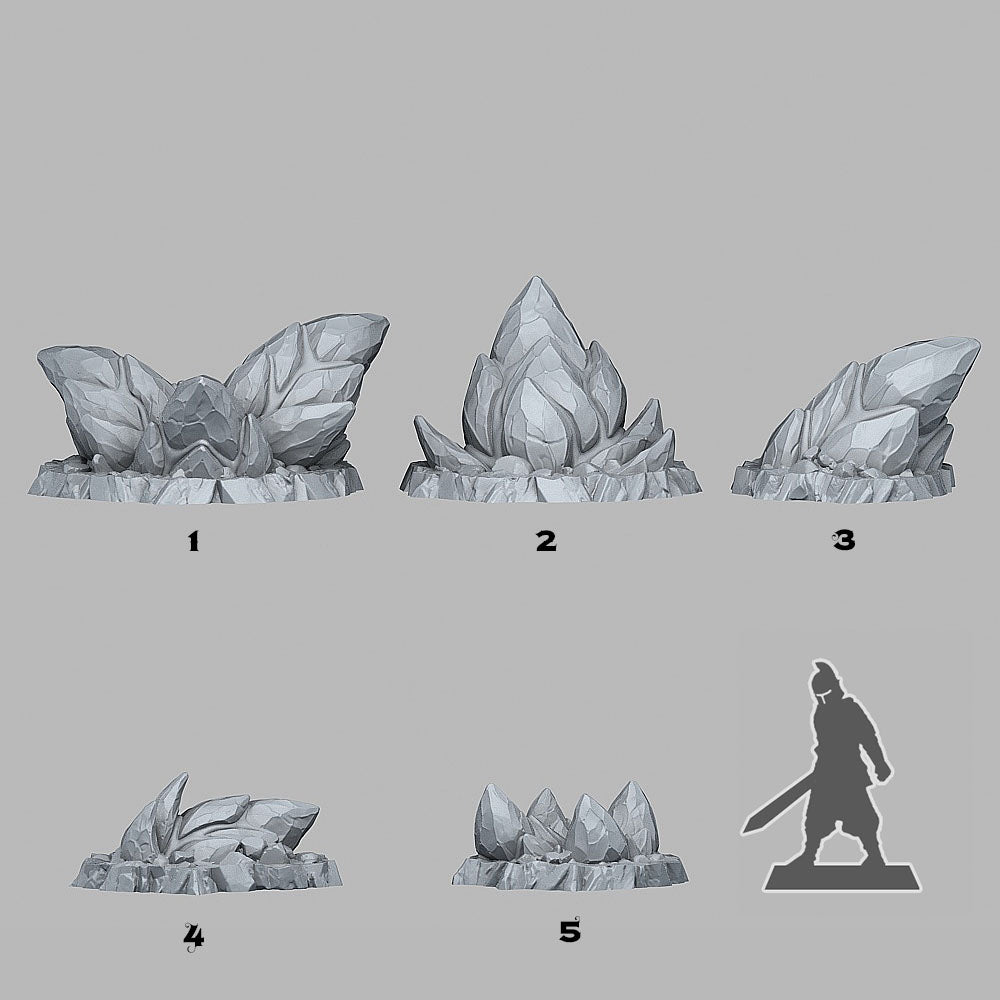 Underdark Alien Crystals Scatter Terrain | Fantastic Plants & Rocks | MTG Terrain & Scenery