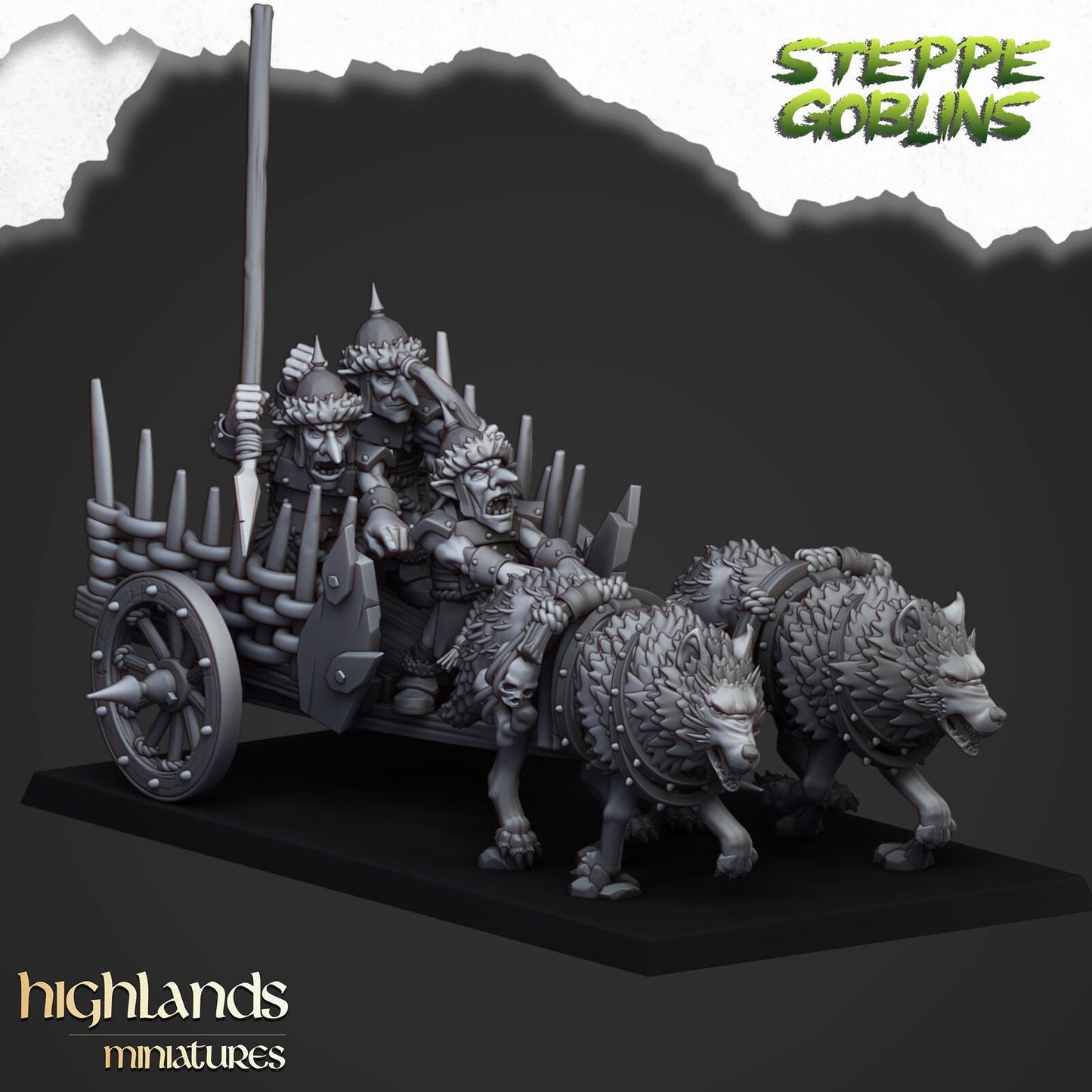 Steppe Goblin Wolf Chariot – Orc & Goblin War Machine with Crew