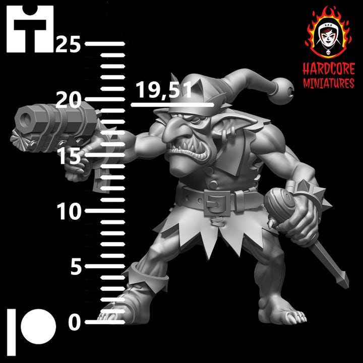 Retro Space Ork Santa & Gobbo Crew | Festive Greenskin Sci-Fi Miniatures | Hardcore Miniatures