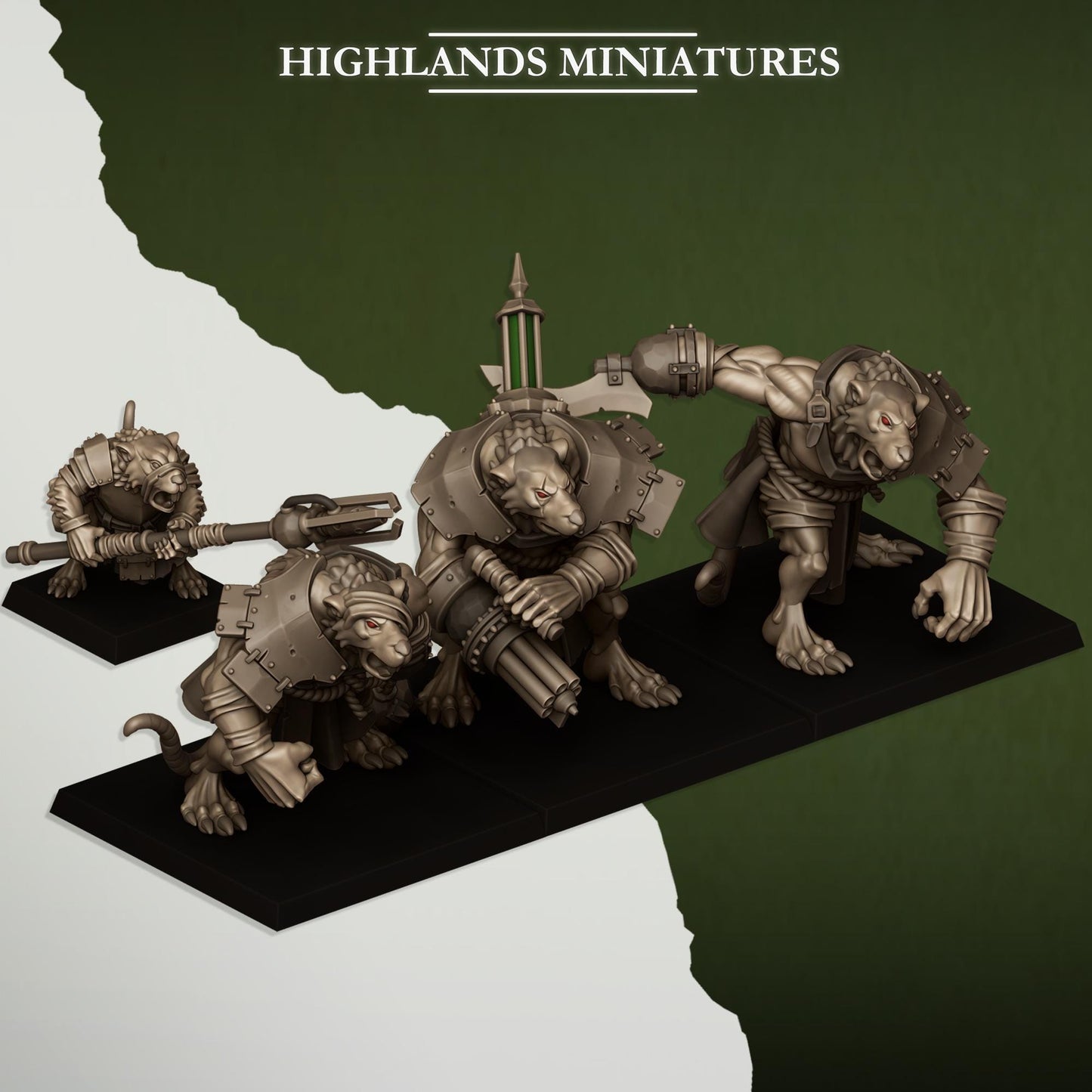 Sewer Rats Vermin Ratgors & Ratgor Master | Sewer Rats Army Collection | Highland Miniatures