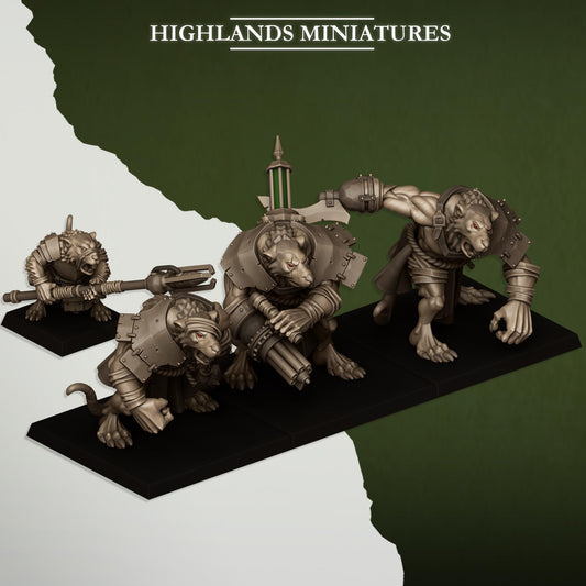 Sewer Rats Vermin Ratgors & Ratgor Master | Sewer Rats Army Collection | Highland Miniatures