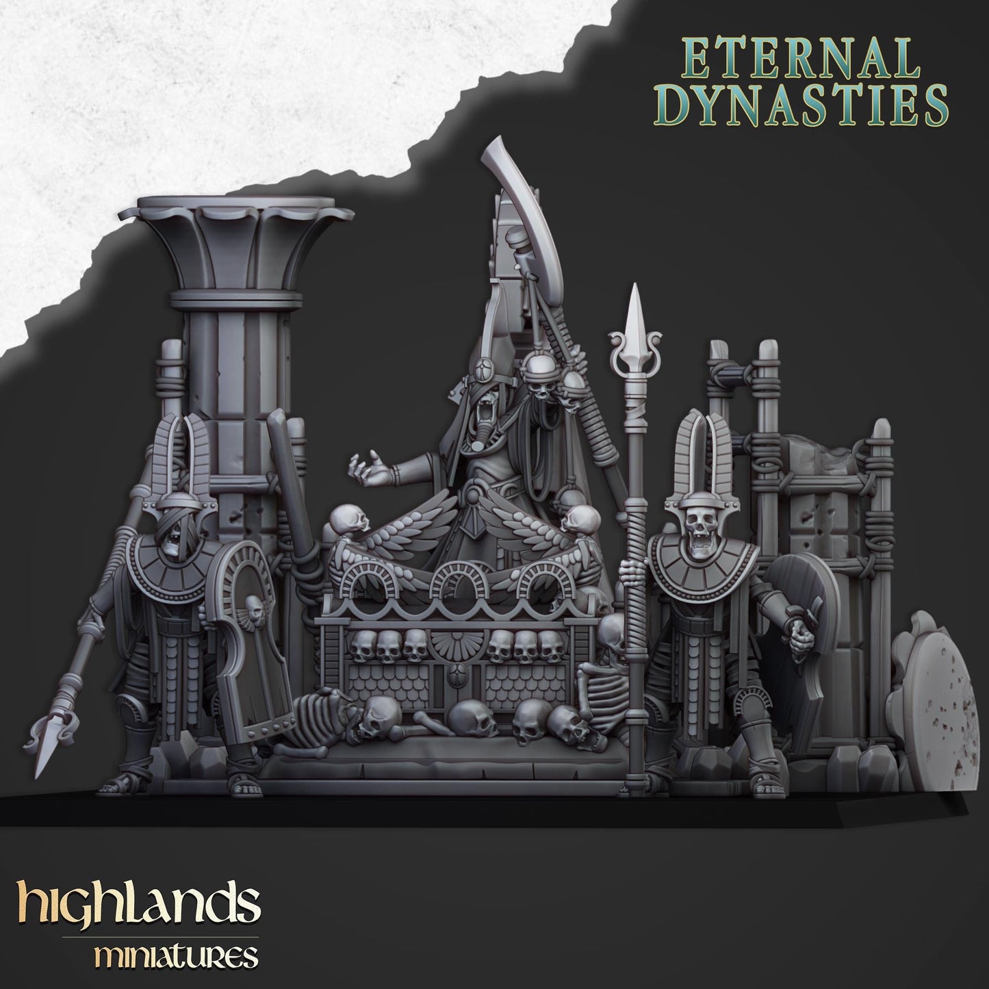 Eternal Dynasties Sunken Pharaohs Funeral Ship & Casket | Eternal Dynasties Army Collection | Highland Miniatures