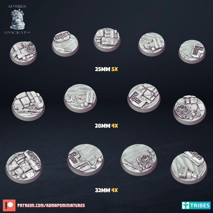 Desert Temple & Tribes Scenic Bases | Ancient Desert Wargaming Bases | Admiral Apocalypse