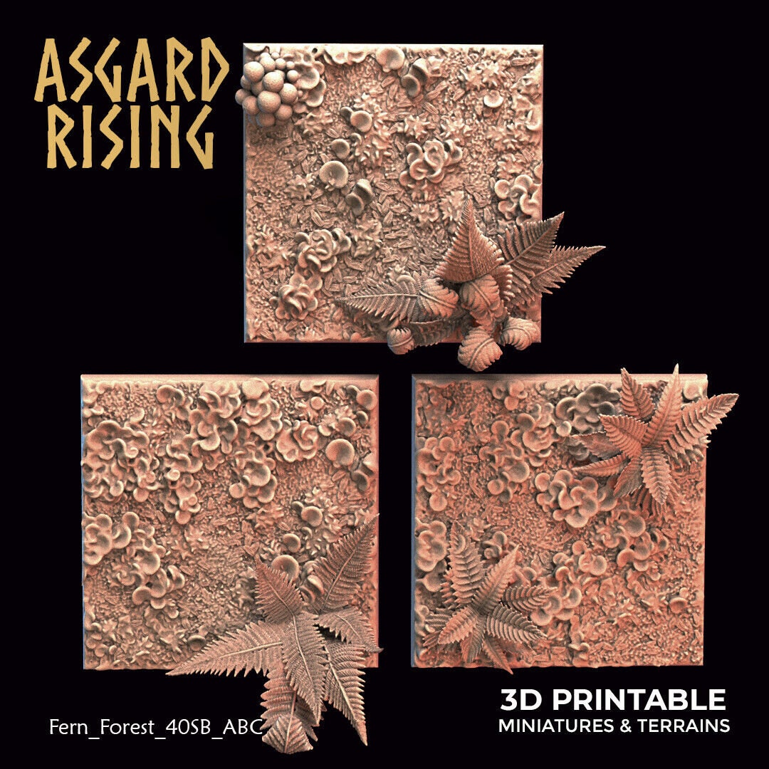 Fern Forest Scenic Bases for Fantasy Wargaming