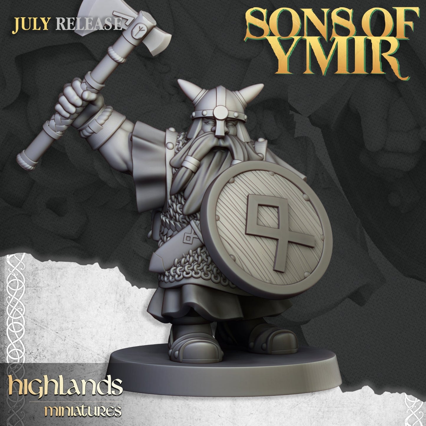 Dwarf Warriors with Axes & Shields | Sons of Ymir | Highland Miniatures