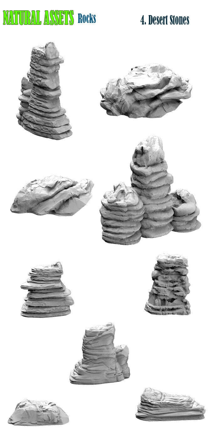 Resin Rocks & Stalagmites - Scatter Terrain for Wargaming & DnD