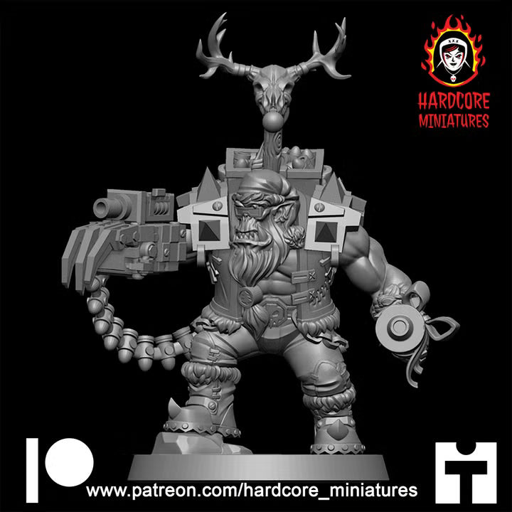 Christmas Big Boss Ork | Festive Sci-Fi Wargaming Miniature | Hardcore Miniatures