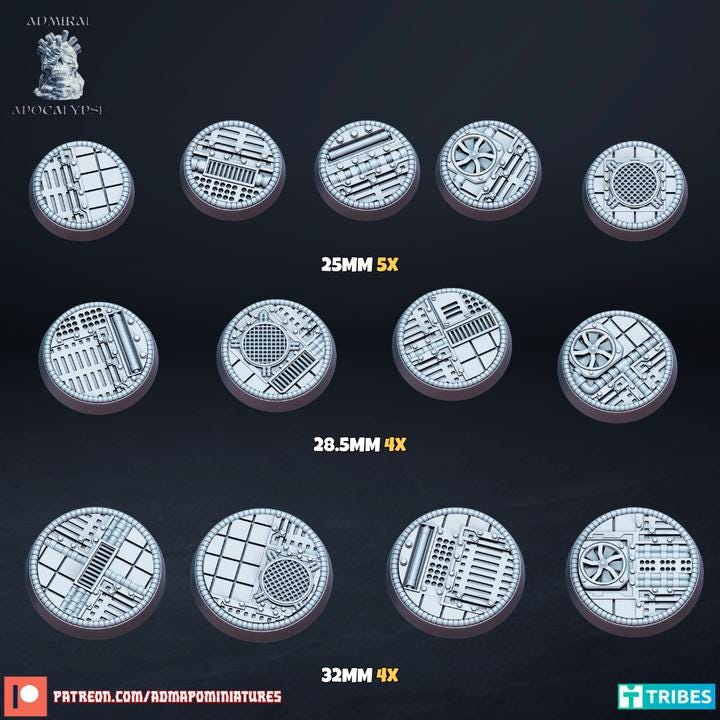 Cyberpunk Tech Alley Scenic Bases | Neon City Sci-Fi Wargaming Bases | Admiral Apocalypse