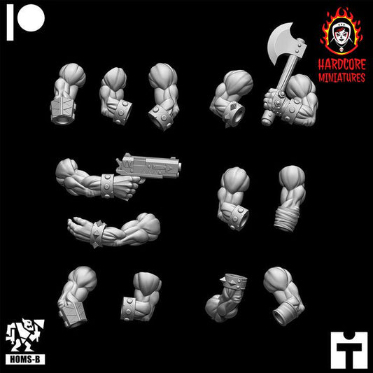 Modular Space Ork Arms & Weapons Add-On Pack | 40-Piece Upgrade Set | Hardcore Miniatures | 32mm