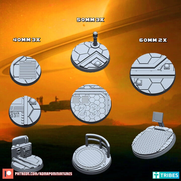 Space Port Scenic Bases | Sci-Fi Starport Wargaming Bases | Admiral Apocalypse