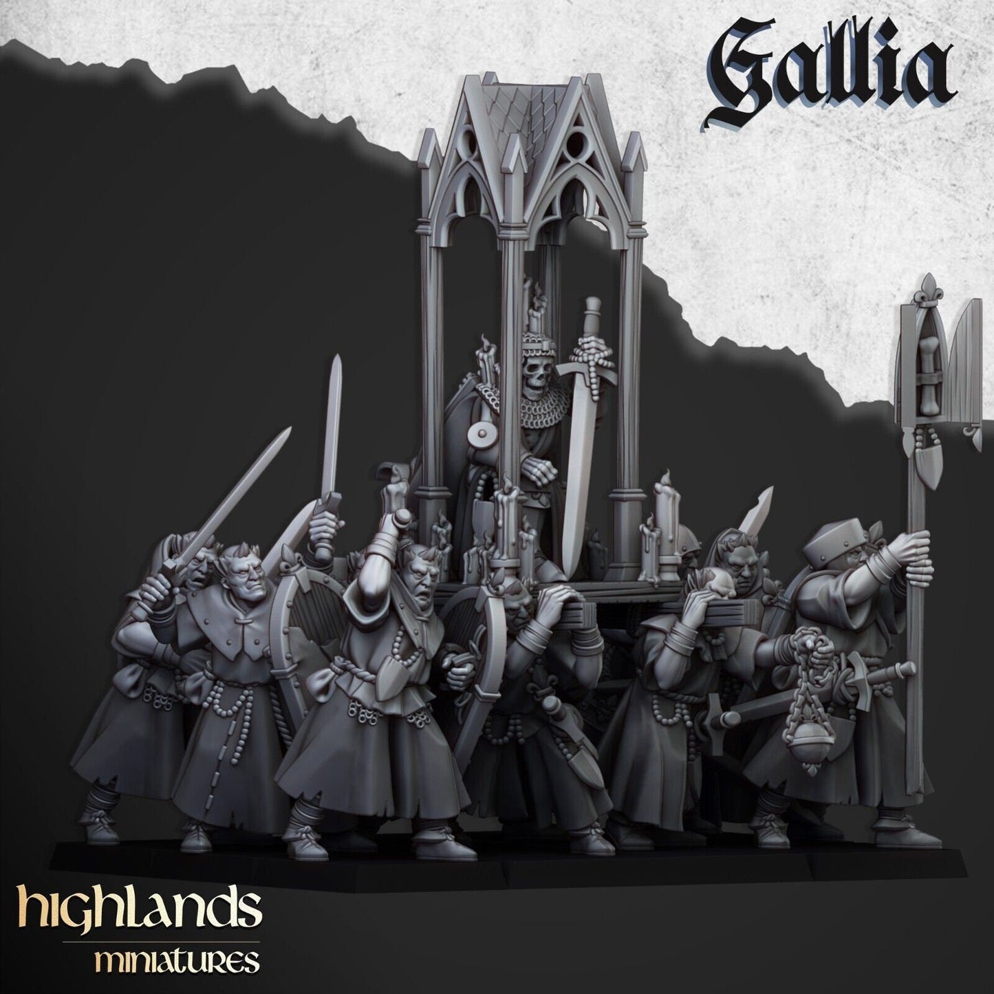 Reliquary with Pilgrims of Gallia | Gallia Army Collection | Highland Miniatures