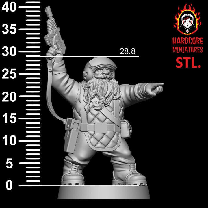 Retro Space Dwarf Troopers | Squat Sci-Fi Wargaming Miniatures | Hardcore Miniatures