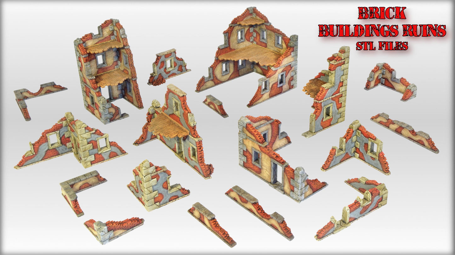 Ruined Buildings & Bridges | WW1 WW2 & Sci-Fi Wargaming Terrain | MTG Terrain & Scenery