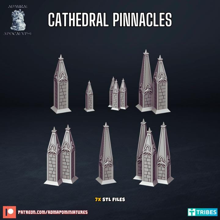 Gothic Cathedral Basing Bits & Scatter Terrain | Dark Fantasy Wargaming Scenery | Admiral Apocalypse