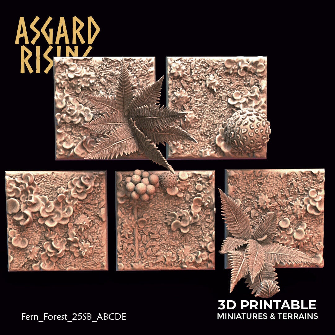 Fern Forest Scenic Bases for Fantasy Wargaming