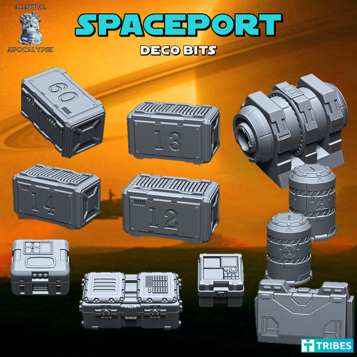 Space Port Scatter Terrain | Sci-Fi Starport Wargaming Scenery | Admiral Apocalypse