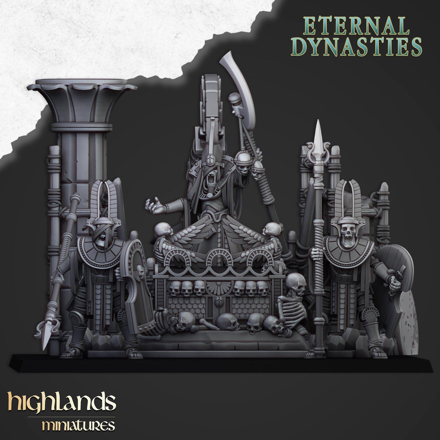 Eternal Dynasties Sunken Pharaohs Funeral Ship & Casket | Eternal Dynasties Army Collection | Highland Miniatures