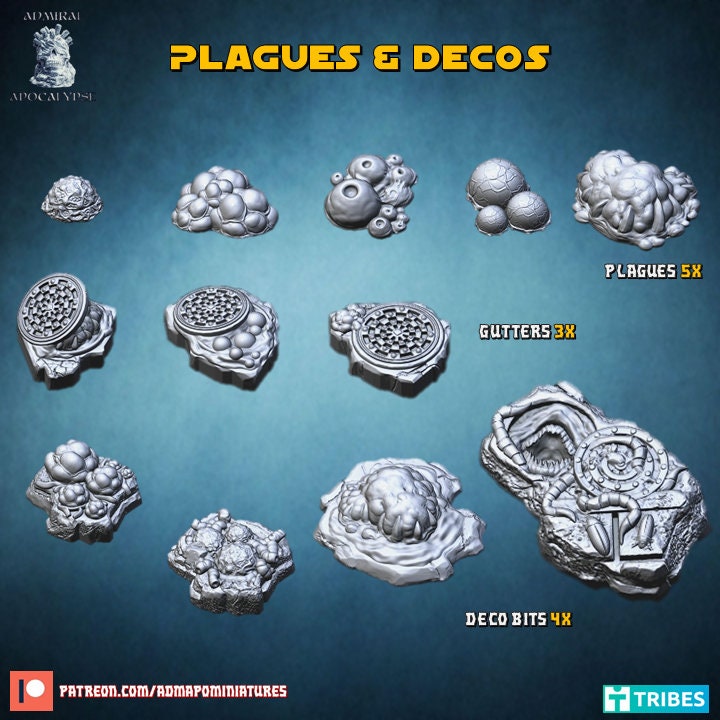 Plague Scenic Bases | Decay & Corruption Sci-Fi Wargaming Bases | Admiral Apocalypse