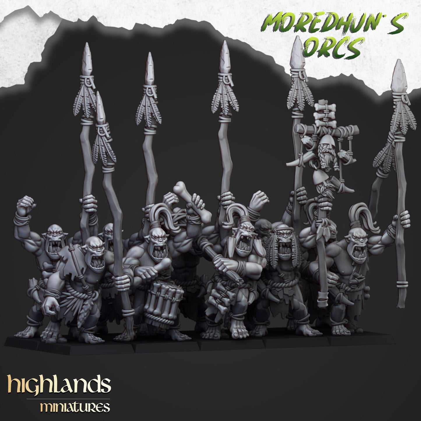 Moredhun's Cave Orc Spear Warriors – Orc & Goblin Infantry Regiment