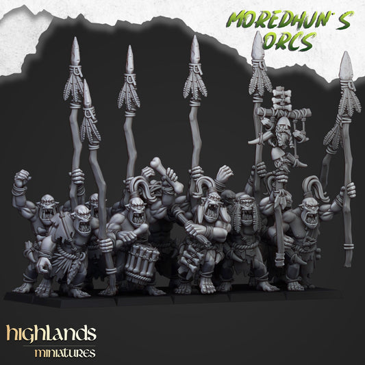 Moredhun's Cave Orc Spear Warriors – Orc & Goblin Infantry Regiment