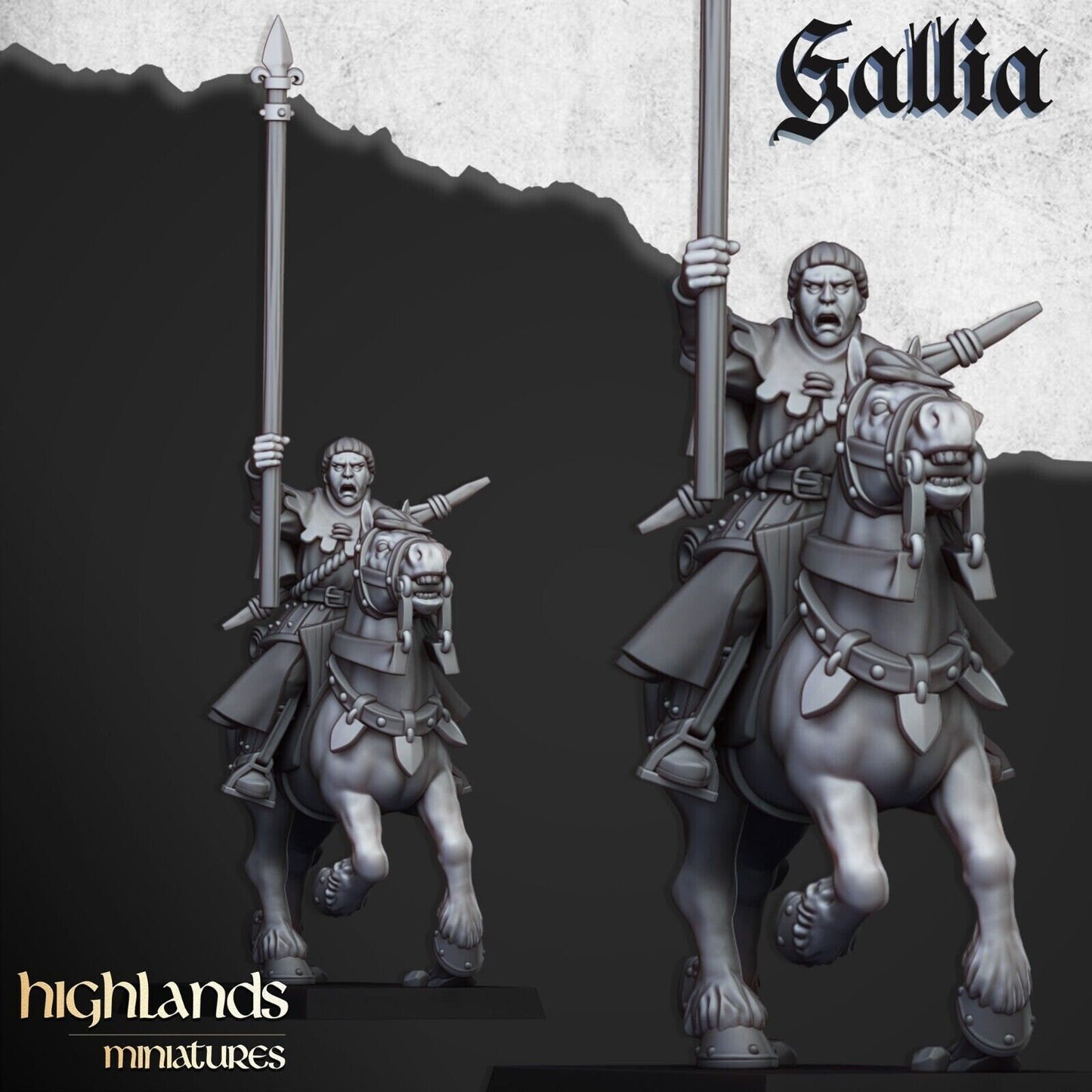 Mounted Men at Arms of Gallia | Gallia Army Collection | Highland Miniatures