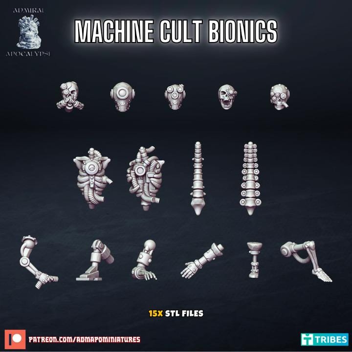 Machine Cult Robot Statues & Sandstorm Effects | Industrial Sci-Fi Scatter & Basing Bits | Admiral Apocalypse