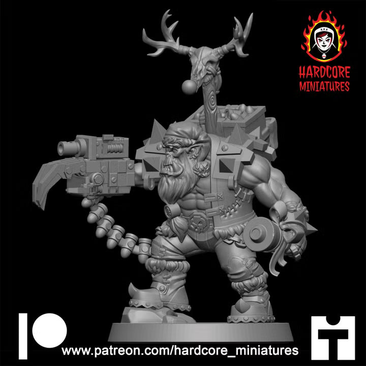 Christmas Big Boss Ork | Festive Sci-Fi Wargaming Miniature | Hardcore Miniatures