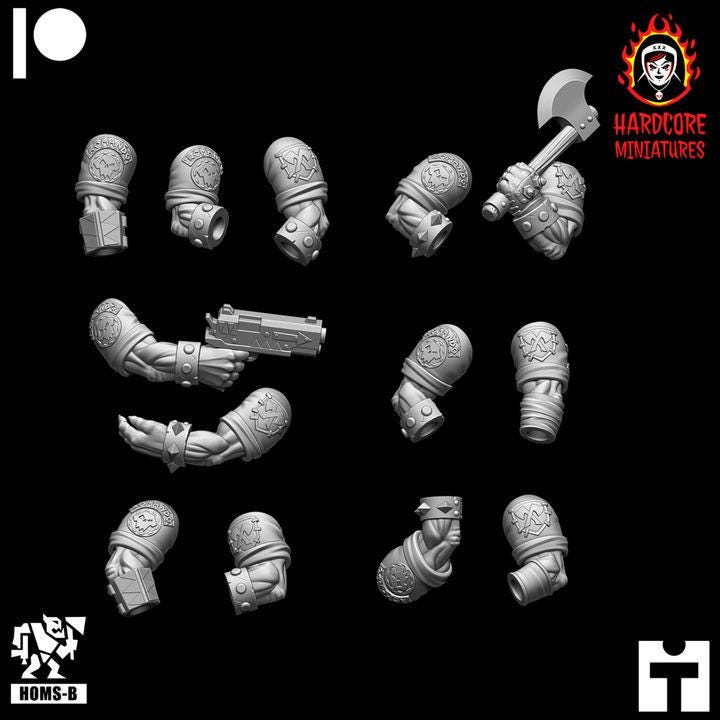 Modular Space Ork Arms & Weapons Add-On Pack | 40-Piece Upgrade Set | Hardcore Miniatures | 32mm