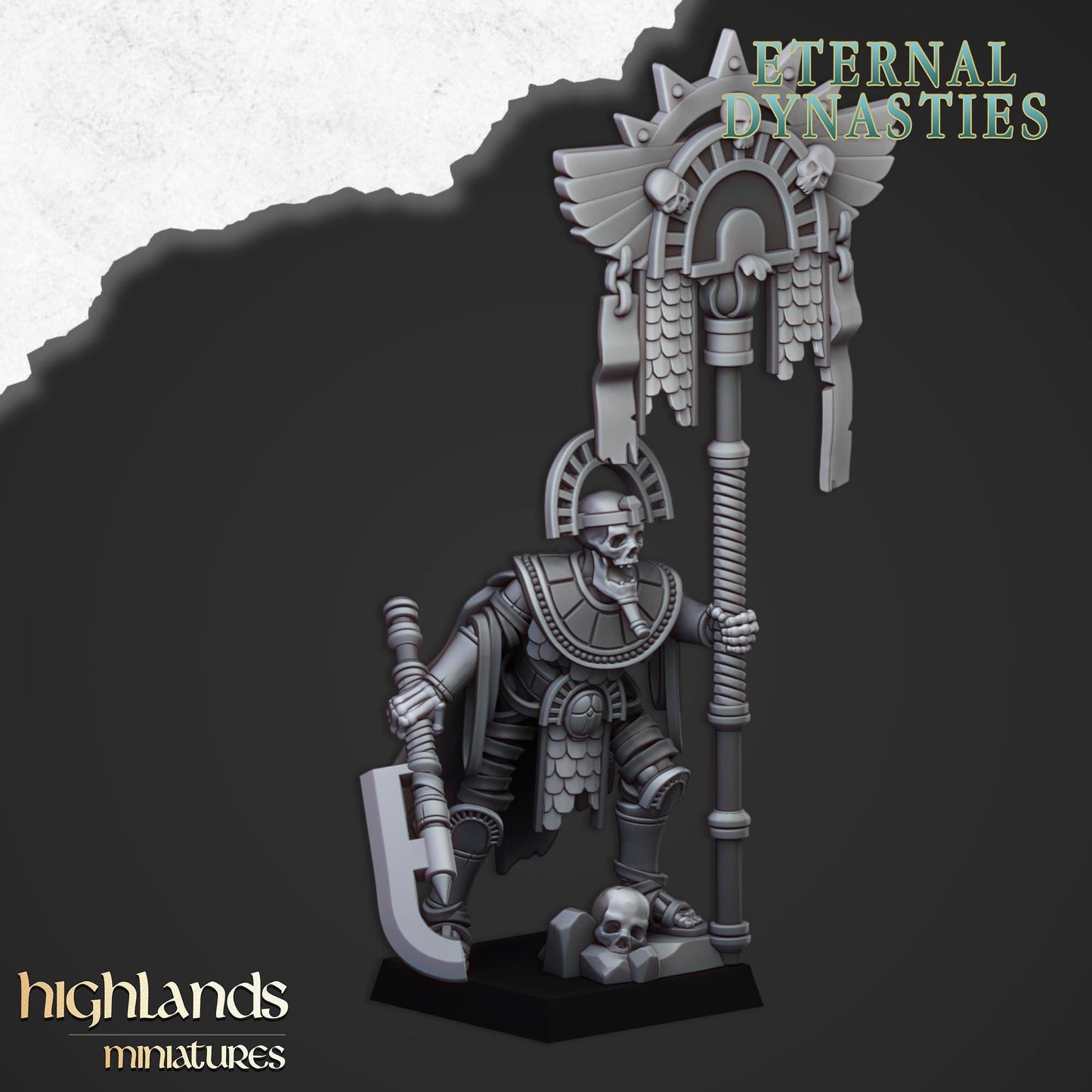 Eternal Dynasties Ancient Skeleton Pharaohs Banner Bearer