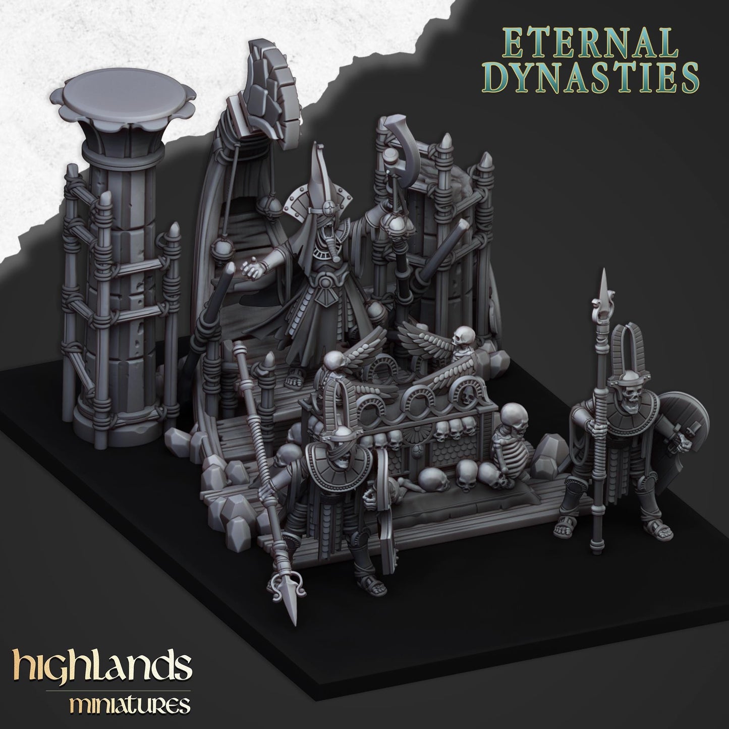 Eternal Dynasties Sunken Pharaohs Funeral Ship & Casket | Eternal Dynasties Army Collection | Highland Miniatures