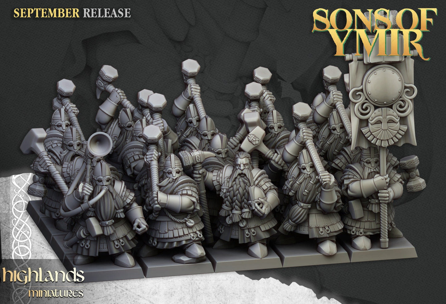 Dwarf Kingsguard with Two-Handed Hammers | Sons of Ymir | Highland Miniatures