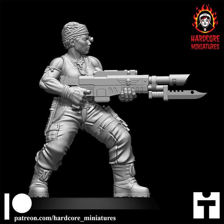 Female Jungle Fighters | Hollywood Sci-Fi Combat Veterans Wargaming Miniatures | Hardcore Miniatures
