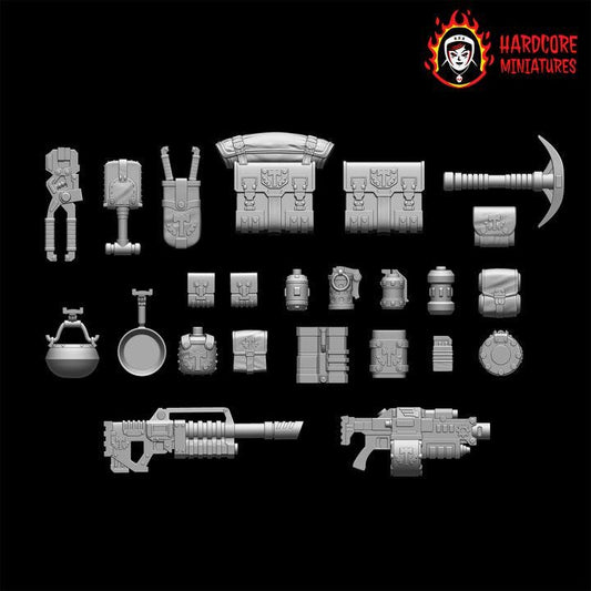 Space Dwarf Accessory Packs | Weapons & Campaign Gear Add-Ons | Hardcore Miniatures