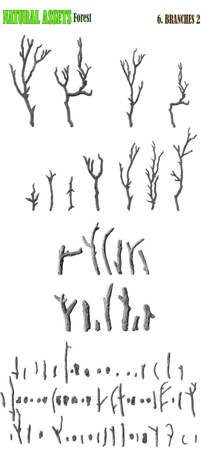 Resin Wood & Forest Scatter Terrain - Stumps, Roots, Firewood, Branches & More