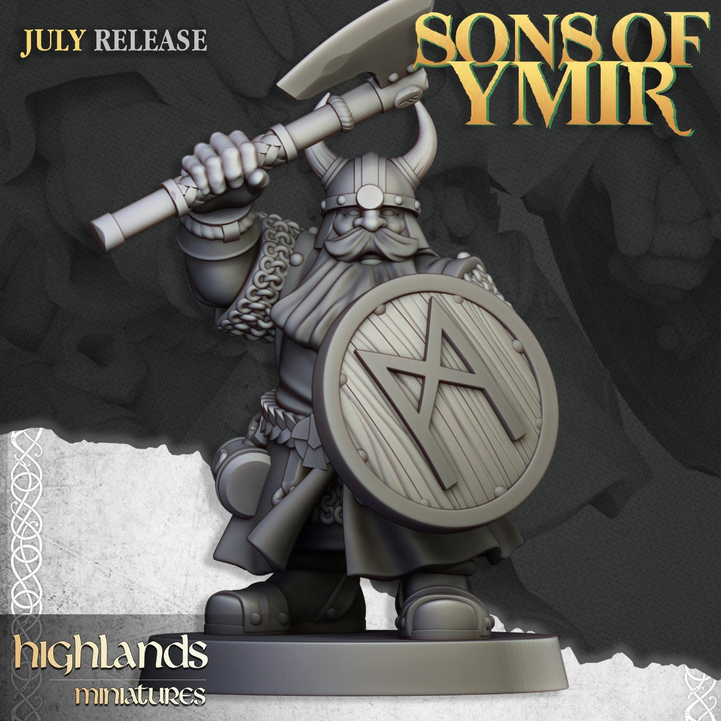 Dwarf Warriors with Axes & Shields | Sons of Ymir | Highland Miniatures