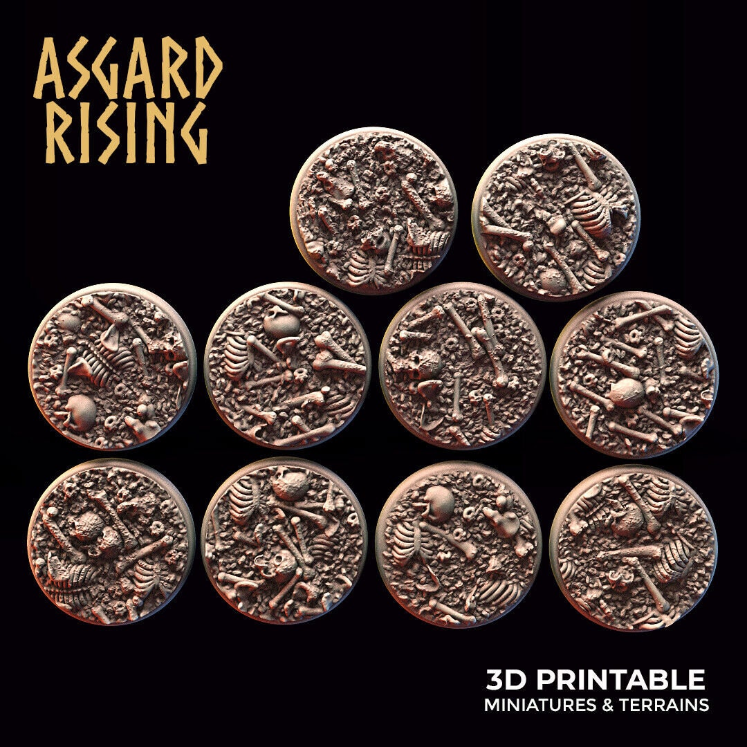 Undead Themed 25mm bases for Fantasy Wargaming