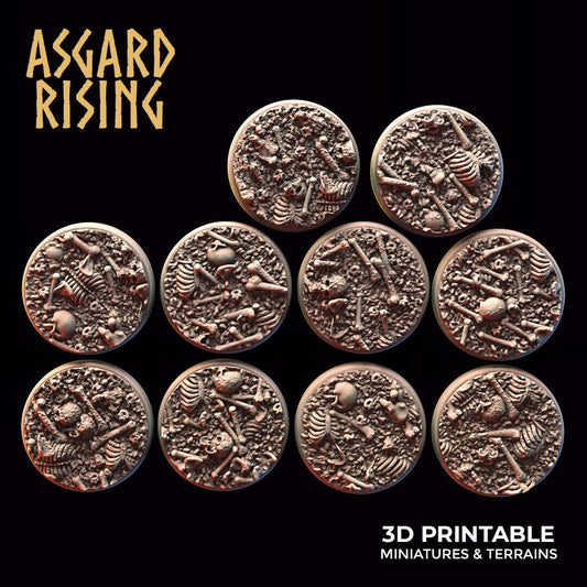 Undead Themed 25mm bases for Fantasy Wargaming