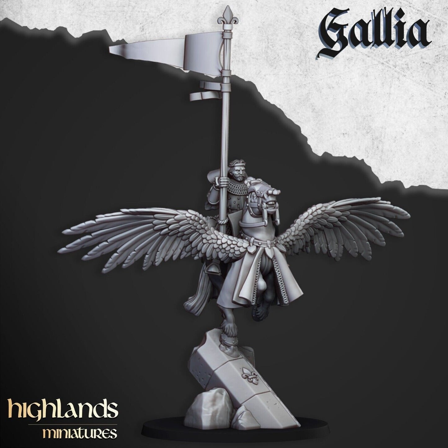 Gallia Knights on Pegasus | Gallia Army Collection | Highland Miniatures
