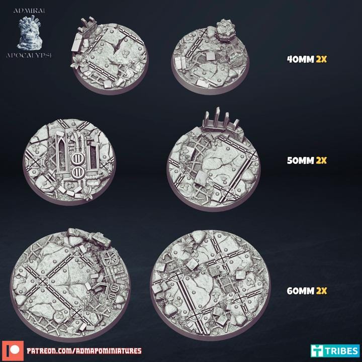 Derelict Industrial Zone Scenic Bases | Post-Apocalyptic Sci-Fi Wargaming Bases | Admiral Apocalypse